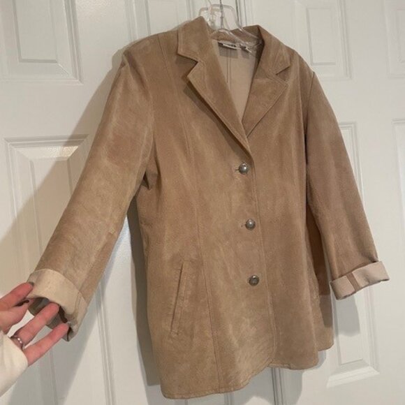 Chico's Jackets & Blazers - Chico's Suede Light Tan Jacket – MEDIUM